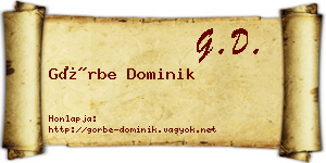 Görbe Dominik névjegykártya