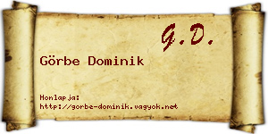Görbe Dominik névjegykártya